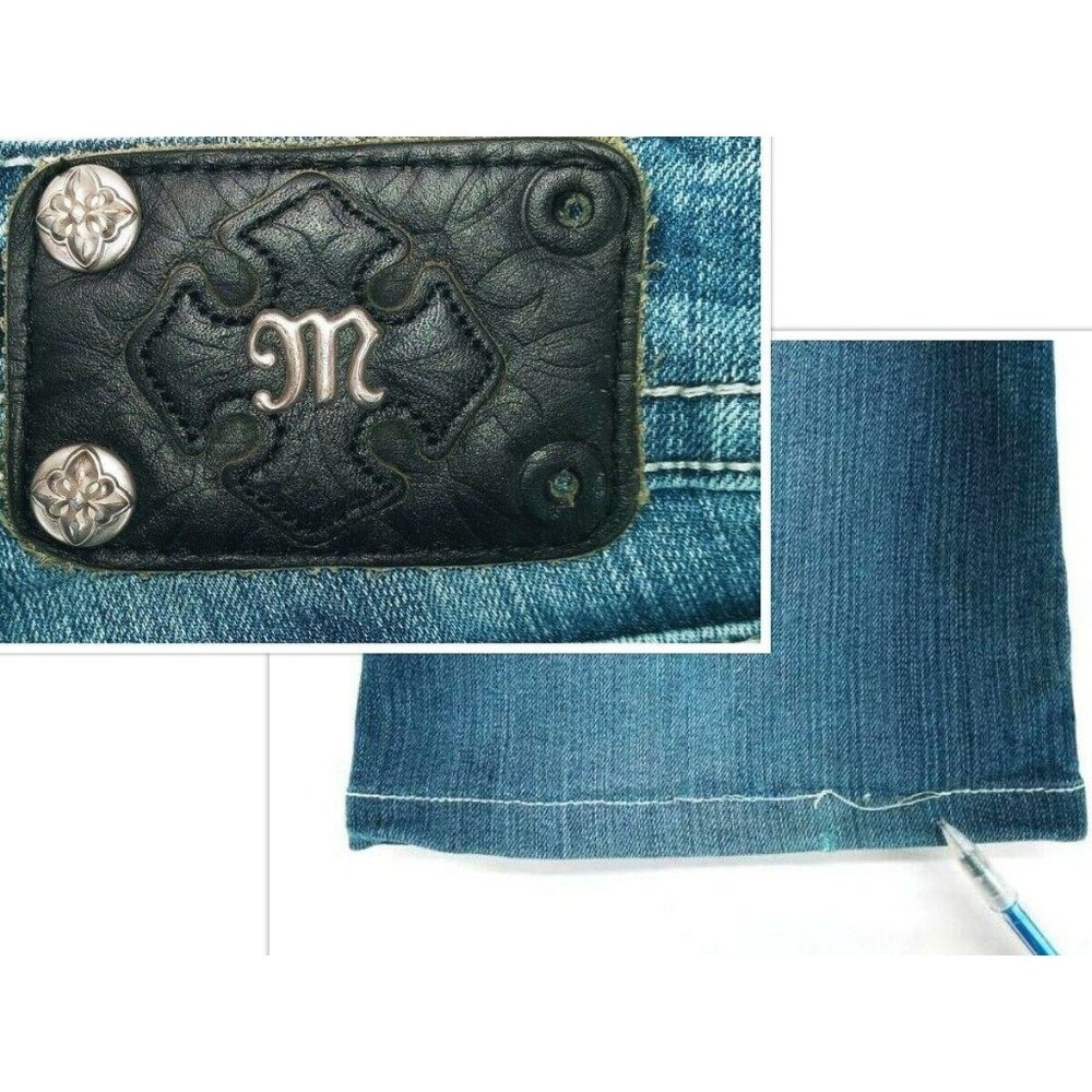 Miss Me Women's Jeans Bling Size 26 JP5755B Boot Rhinestone Distressed Back Flap - Picture 12 of 12